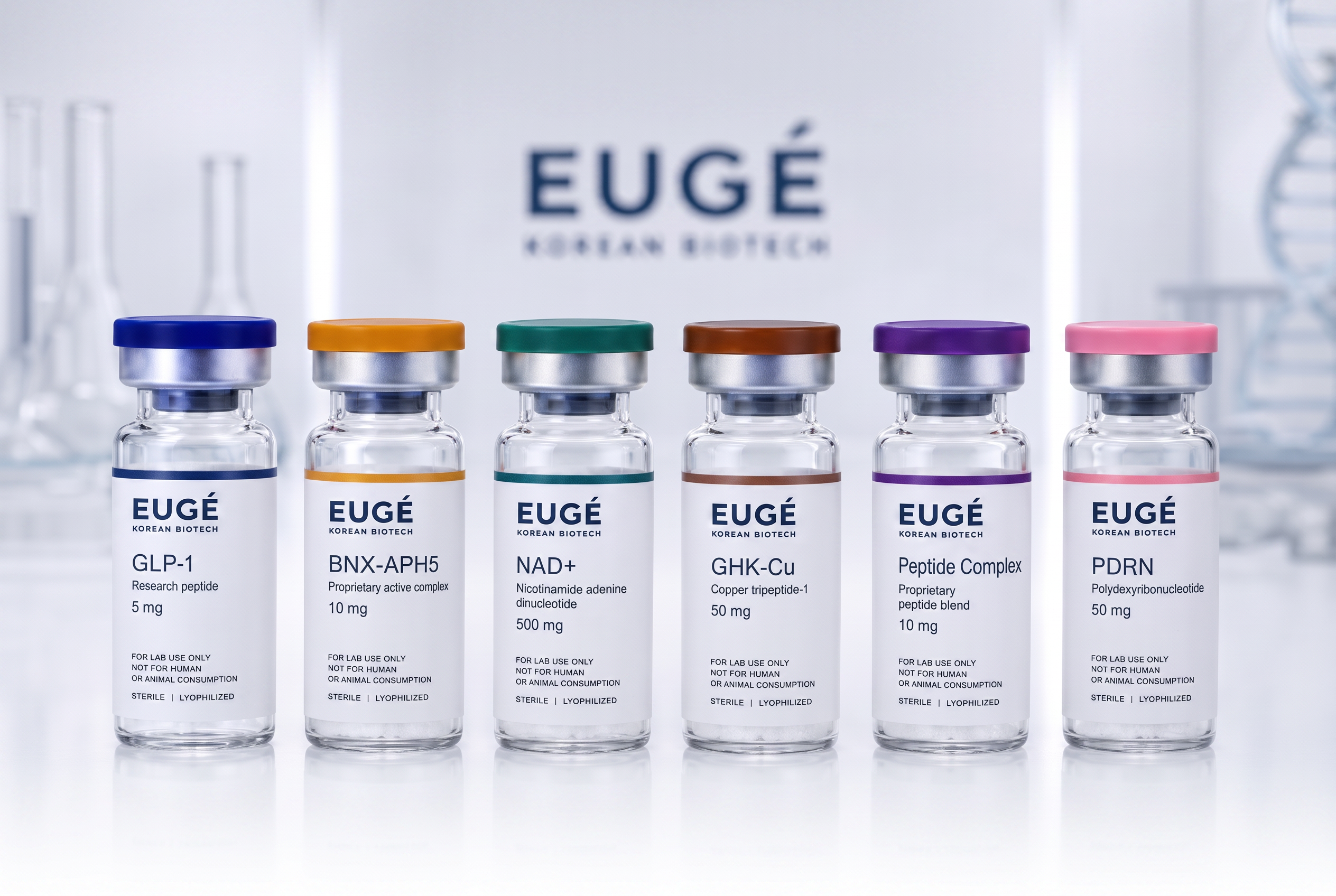 EUGÉ KOREAN BIOTECH research vial portfolio
